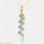 55mm Cylinder Pendant Holds 8.38ctw Topaz Encircled by .28ctw Diamonds 10K 18"