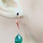 MED-LG Faceted Genuine Green Onyx INTERCHANGEABLE Earring Charms ROSE Gold GF