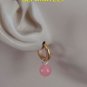 8mm Salmon Pink Chalcedony INTERCHANGEABLE Earring Charms YG
