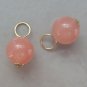 8mm Salmon Pink Chalcedony INTERCHANGEABLE Earring Charms YG