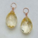 MED-LG Faceted Genuine Citrine INTERCHANGEABLE Earring Charms ROSE Gold GF