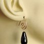 Large 10x20mm AAA Faceted Black Onyx INTERCHANGEABLE Earring Charms ROSE Gold GF