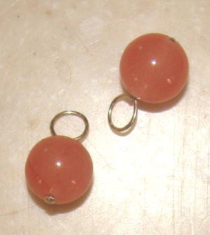 8mm Salmon Pink INTERCHANGEABLE Earring Charms SS