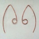 Fancy 35mm INTERCHANGEABLE Earring Wires Hammered Rose Gold Copper