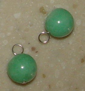 11mm Green Chalcedony INTERCHANGEABLE Earring Charms SS