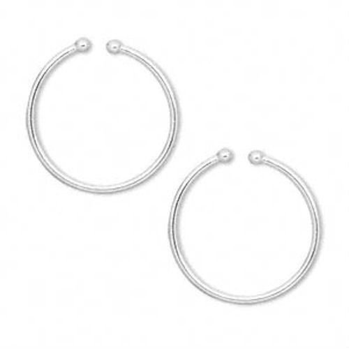 NON PIERCED 25mm HOOPS Silver Plated Perfect for Charms 4 Ear Nose or Lip