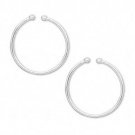NON PIERCED 25mm HOOPS Silver Plated Perfect for Charms 4 Ear Nose or Lip