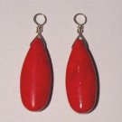 LG 8x25mm Red Howlite INTERCHANGEABLE Earring Charms SS