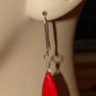 LG 8x25mm Red Howlite INTERCHANGEABLE Earring Charms SS