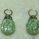 8mm Crackle Green INTERCHANGEABLE Earring Charms YG