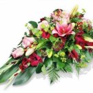 Sheath with Burgundy Flowers - Funeral Flowers