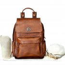 Genuine Leather Backpack Baby Diaper Bag