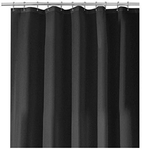 Interdesign Fabric Waterproof Shower Curtain Liner Black