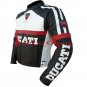 Ducati Black Pure Cowhide Leather Safety Jacket For Bikers -- Free Shipping