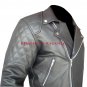 CUSTOM BLACK Motorcycle Cowhide Leather Safety Jacket -- Free Shipping