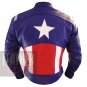 New Captain America Cowhide Leather Motorcycle Safety Jacket For Professional Bikers
