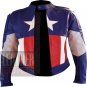New Captain America Cowhide Leather Motorcycle Safety Jacket For Professional Bikers
