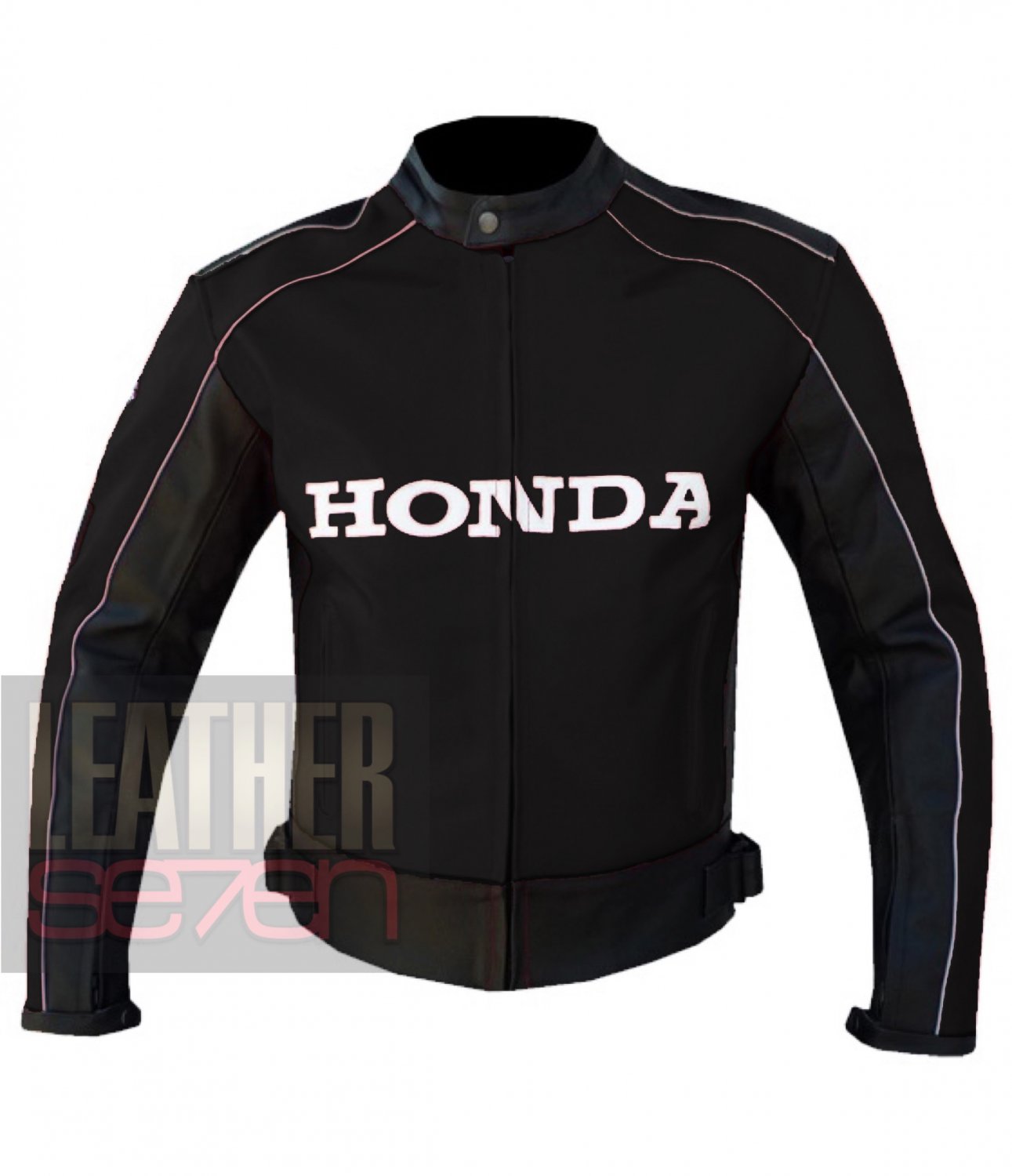 Honda 5523 Black Pure Cowhide Leather Safety Racing Biker Jacket By ButtCo Group