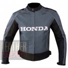 New Arrival Cowhide Leather Safety Motorbike Jacket ... Honda 5523 Grey Coat