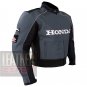 New Arrival Cowhide Leather Safety Motorbike Jacket ... Honda 5523 Grey Coat