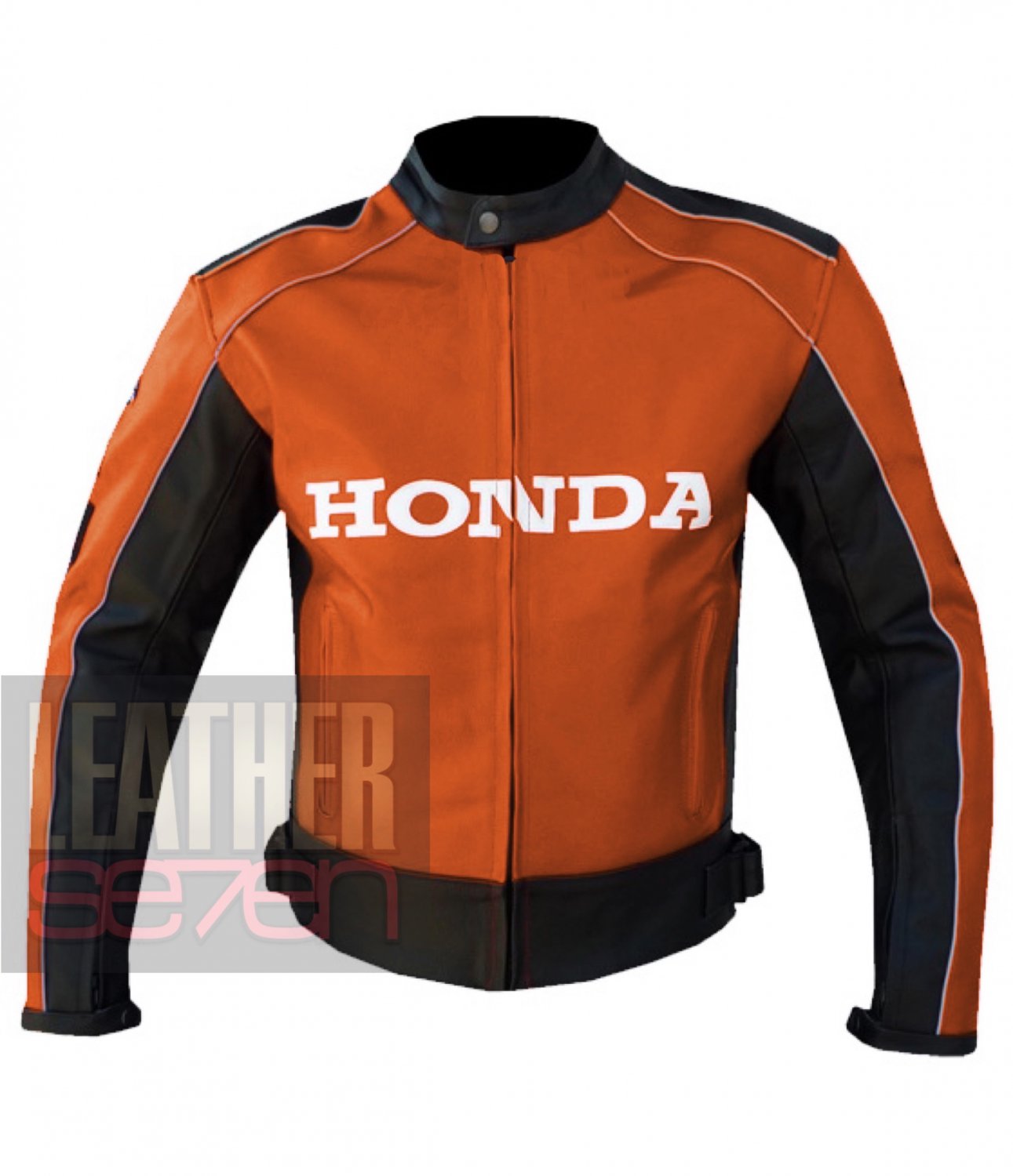 Outstanding Quality Cowhide Leather Motorcycle Safety Jacket Honda