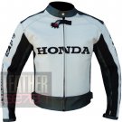 New Outstanding Arrival Pure Cowhide Leather Racing Jacket ... Honda 5523 White