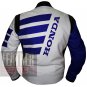 Honda 9019 Blue Excellent Design Cowhide Leather Bikers Safety Jacket ..