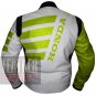 Honda 9019 Fluorescent Pure Cowhide Leather Safety Racing Jacket For Bikers