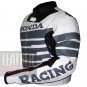 Honda 9019 Grey Pure Cowhide Leather Safety Racing Jacket For Bikers