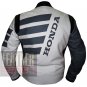 Honda 9019 Grey Pure Cowhide Leather Safety Racing Jacket For Bikers