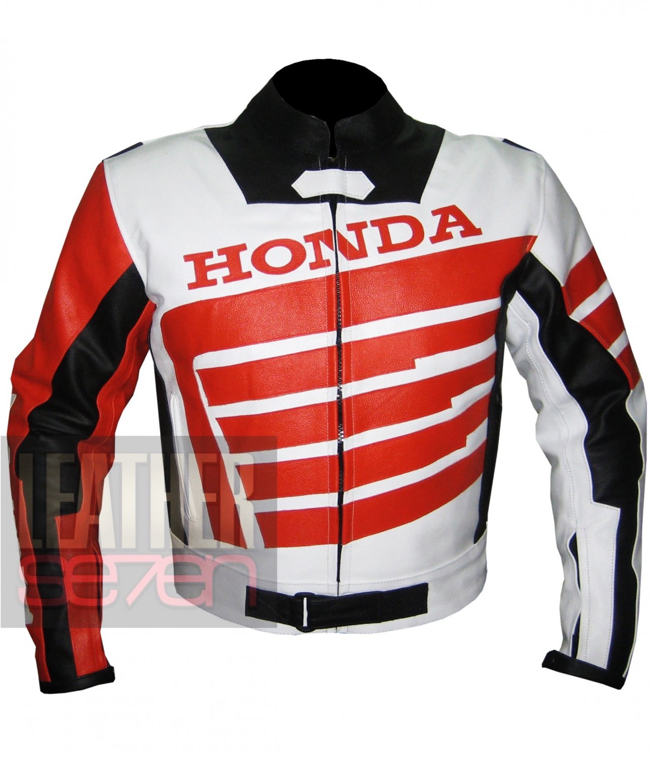 Best Quality Cowhide Leather Safety Racing Jacket ... Honda 9019 Orange Coat