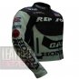 Honda GAS Repsol Black Pure Cowhide Leather Safety Racing Jacket For Bikers