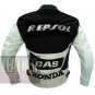 Honda GAS Repsol Black Pure Cowhide Leather Safety Racing Jacket For Bikers