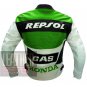 Honda GAS Repsol Green Outclass Cowhide Leather Safety Racing Jacket For Bikers