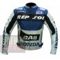 Men's Fashion Design Cowhide Leather Jacket ... Honda GAS Repsol Navy Blue