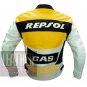 Honda GAS Repsol Yellow Pure Cowhide Leather Jacket For Professional Bikers