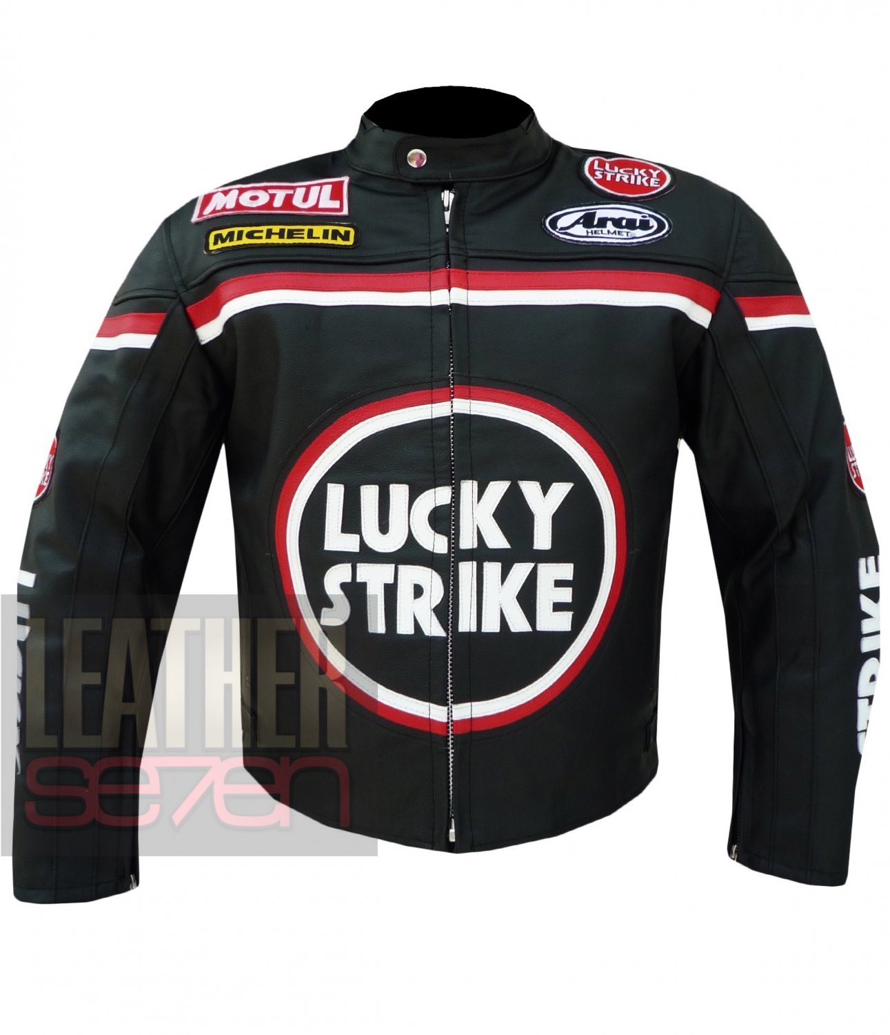 Best Quality Pure Cowhide Leather Jacket Luck Strike 0113 Black By