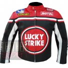 Luck Strike 0113 Red Best Quality Cowhide Leather Safety Racing Jacket For Bikers