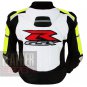New Classic Men's Fashion Cowhide Leather Safety Coat .. Suzuki 1078 Fluorescent