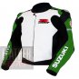 New Arrival Pure Cowhide Leather Safety Racing Jacket ... Suzuki 1078 Green