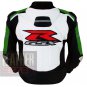 New Arrival Pure Cowhide Leather Safety Racing Jacket ... Suzuki 1078 Green