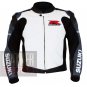 Outclass Pure Cowhide Leather Safety Racing Jacket .. Suzuki 1078 Grey Coat