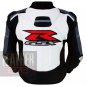 Outclass Pure Cowhide Leather Safety Racing Jacket .. Suzuki 1078 Grey Coat