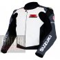Outclass Pure Cowhide Leather Safety Racing Jacket .. Suzuki 1078 Grey Coat