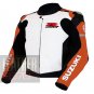 Suzuki 1078 Orange Pure Cowhide Leather Safety Racing Jacket By ButtCo Group