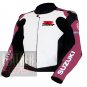 New Arrival Of Pure Cowhide Leather Safety Racing Jacket For Ladies Suzuki 1078 Pink