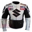 Suzuki 4269 Black 2 Pure Cowhide Leather Safety Racing Jacket For Bikers