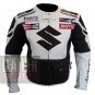 Suzuki 4269 Black 2 Pure Cowhide Leather Safety Racing Jacket For Bikers