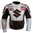 Suzuki 4269 Brown Pure Cowhide Leather Safety Racing Jacket For Bike Racers