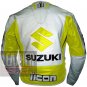 Best Pure Cowhide Leather Safety Racing Jacket ... Suzuki 4269 Fluorescent
